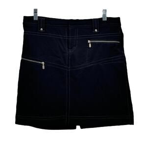 Athleta Women's Skirt SZ 6 Active Drawstring Zip Waist Hiking Athletic Black